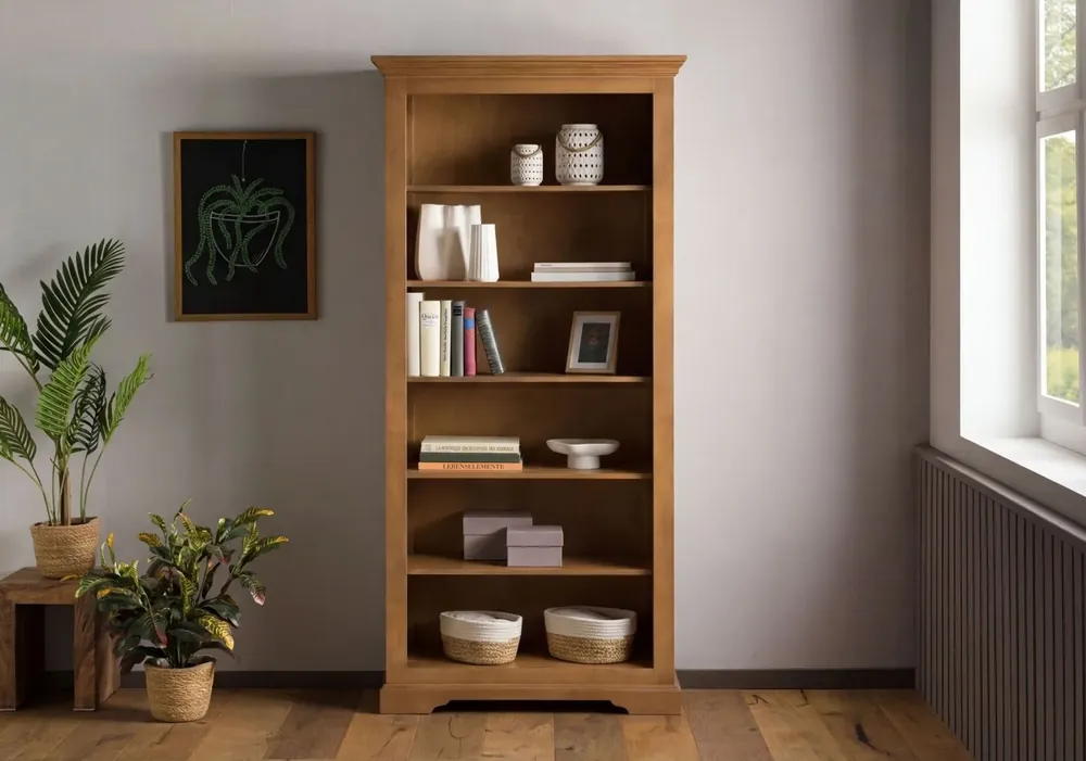 Bücherregal Mango 90x40x190 beige geölt TOULOUSE #19 Wochenendangebot