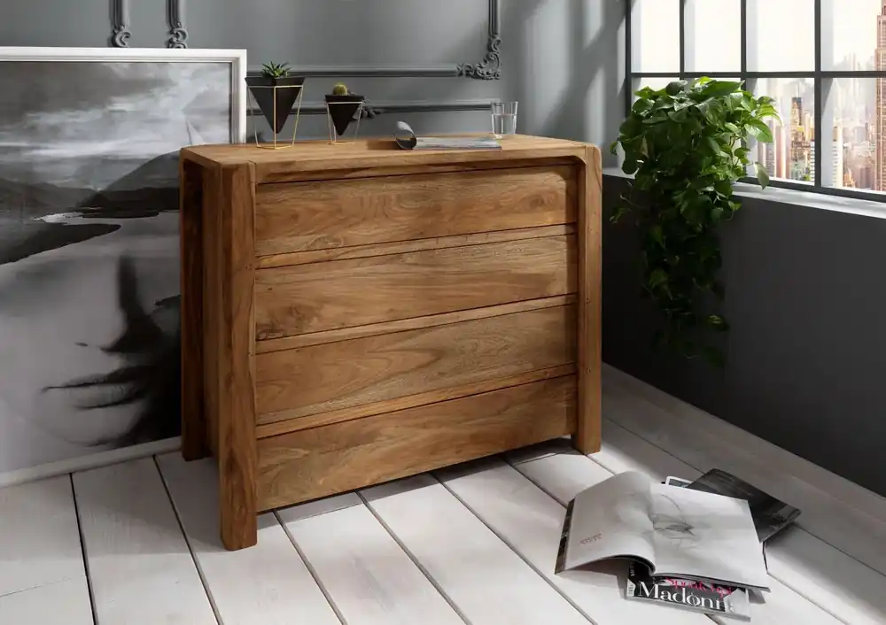 Kommode Sheesham 96x50x90 braun geölt BUENO #1004 Top-Preis