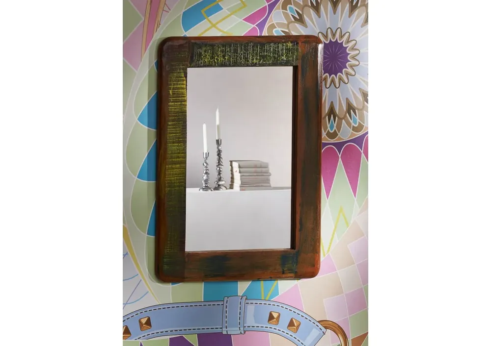 Begrenztes Angebot Spiegel Altholz 60x80 mehrfarbig lackiert FREEZY #42