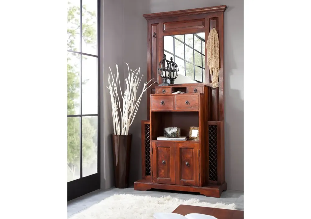 Garderobe Akazie 96x36x199 nougat lackiert OXFORD #442 Garantierte Lieferung