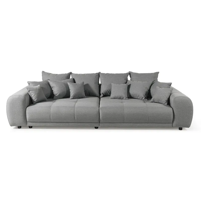 Preis Gesenkt Bigsofa Geflechtstoff 310x135x86 grau MIRELLA