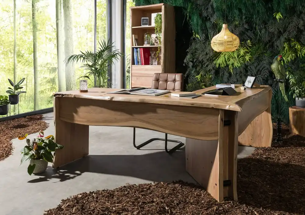 Eckschreibtisch Akazie 185x163x76 natur lackiert PURE ACACIA #749 Jetzt Bestellen