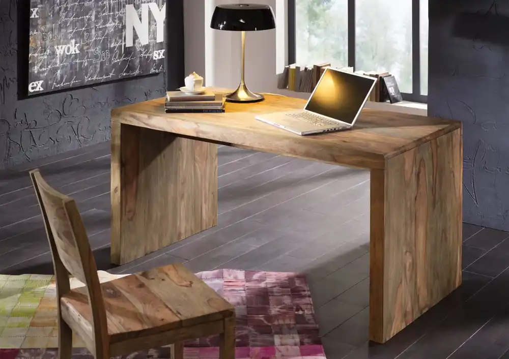 Schreibtisch Sheesham 148x75x78 grau geölt NATURE GREY #710 Jetzt Kaufen