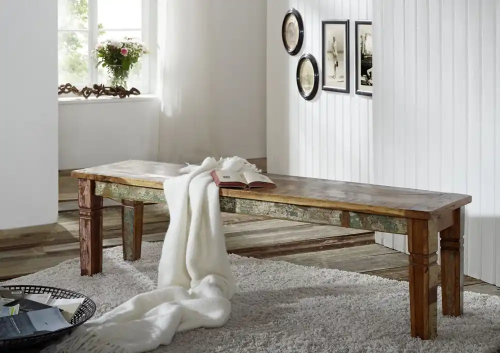 Bank Altholz 160x40x45 mehrfarbig lackiert NATURE OF SPIRIT #35 Heißes Angebot