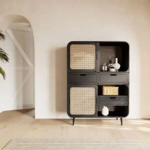 Mega-Angebot Highboard Mango 110x40x150 dunkelgrau lackiert VALENCIA #210
