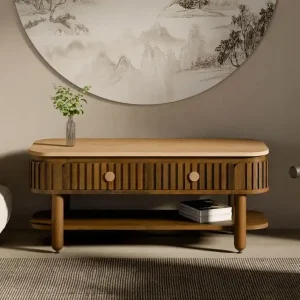 Couchtisch Mango 120x50x45 braun geölt KYOTO #117 Neue Ware