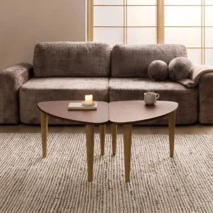Kracherpreis Couchtisch Nussbaum-Echtholzfurnier 120x70x45 braun lackiert BUTTERFLY #115