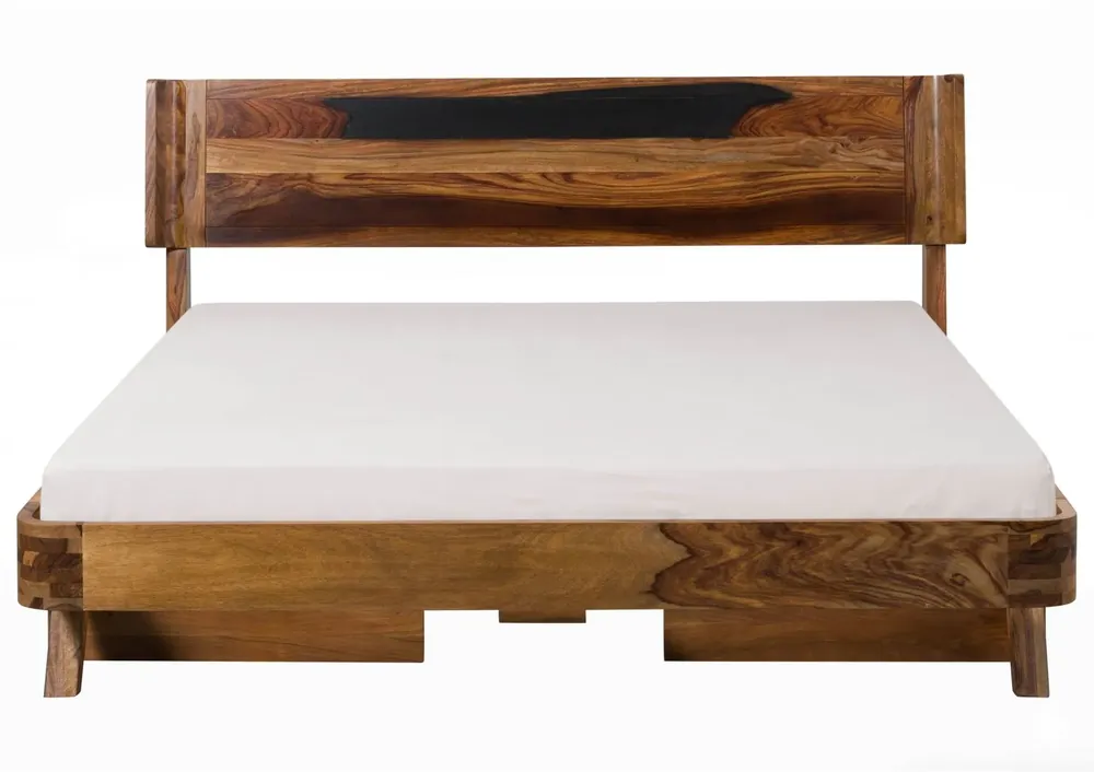 Super-Preis Bett mit Schublade Sheesham 180x200x98 dunkelbraun lackiert MAILAND #245