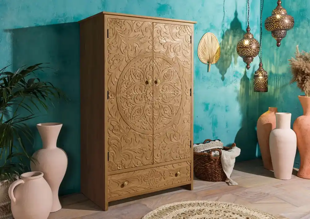 Kleiderschrank Mango 108x64x180 natur lackiert KASHMIR #106 Neuheit