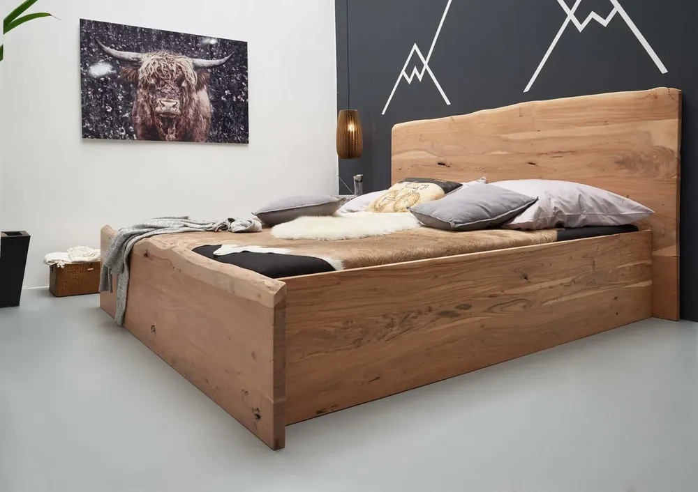 Sonderangebot Bett Akazie 140x200x105 natur lackiert PURE ACACIA #301
