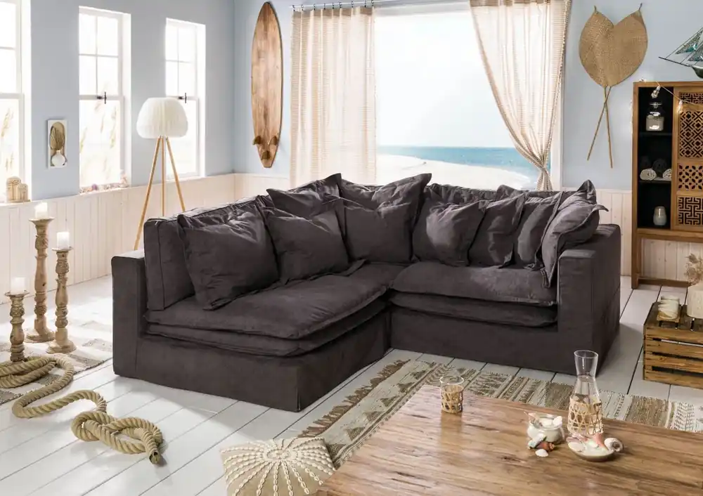 Neu Im Sortiment Ecksofa 238x234x90 dunkelgrau SYLT