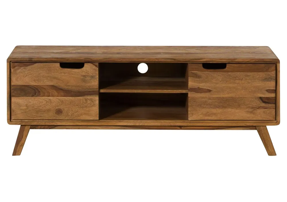 TV-Board Sheesham 134x40x48 natur sandgestrahlt lackiert MALMÖ 2 #219 Angebot