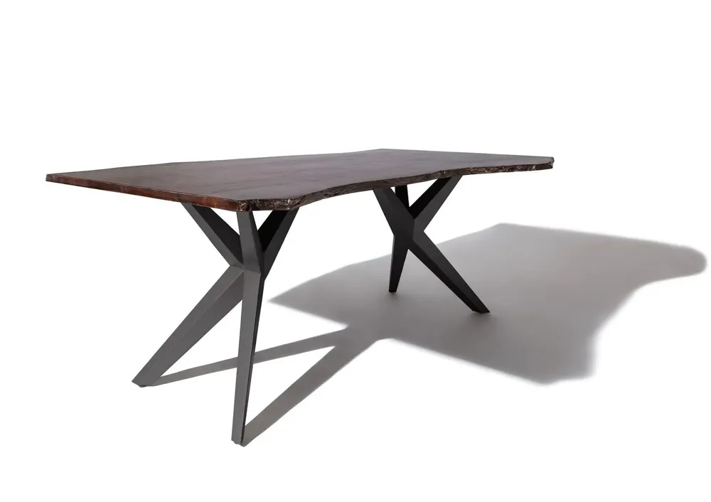 Begrenztes Angebot Baumtisch Akazie 140x90x76 braun lackiert Beine anthrazit matt FREEFORM 4 #16