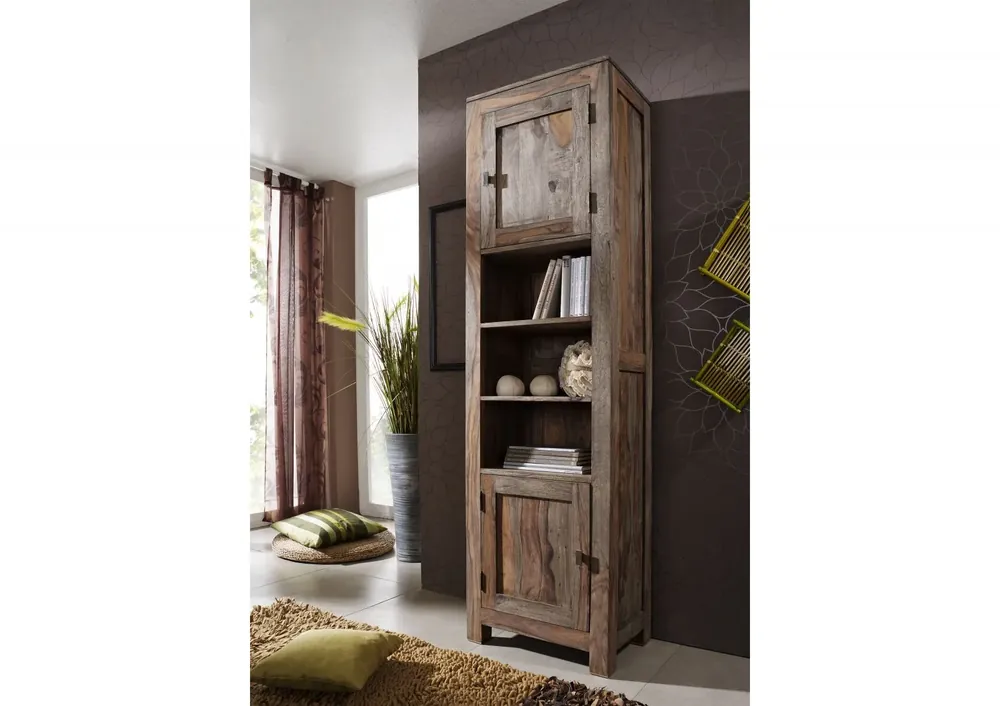 Regal Sheesham 55x37x200 grau geölt NATURE GREY #151 Sonderaktion