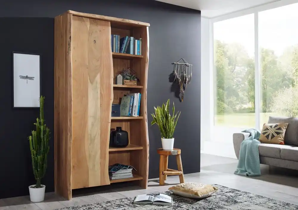 Markenprodukt Regal Akazie 105x45x204 natur lackiert PURE ACACIA #710