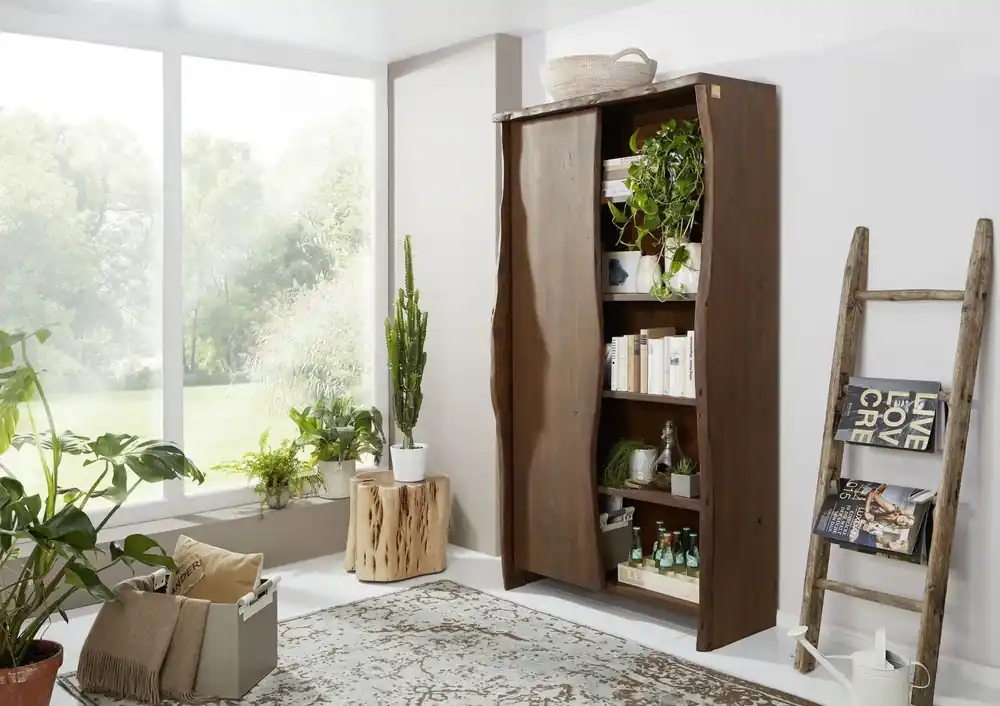 Regal Akazie 105x45x204 braun lackiert PURE ACACIA #810 Neuheit