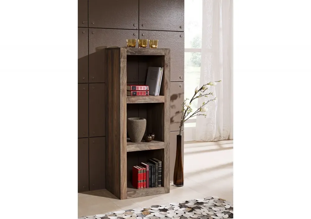 Regal Sheesham 48x35x132 grau geölt NATURE GREY #56 Neue Kollektion