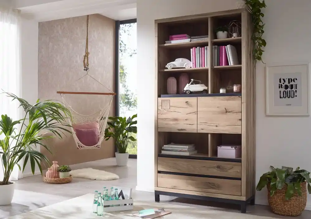 Bücherregal Wildeiche 100x40x200 bianco geölt VILLANDERS#238 Rabatt