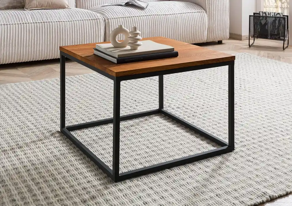 Couchtisch Wildeiche 60x60x43 natur geölt LOUNGE COLLECTION #07 Preiswert