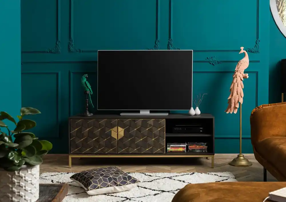 TV-Board Mango 145x45x50 grau geölt DIAMOND #106 Neue Ware