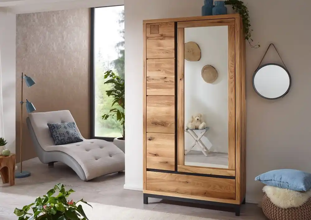 Garderobe Wildeiche 103x40x205 natur geölt VILLANDERS #130 Preis Gesenkt