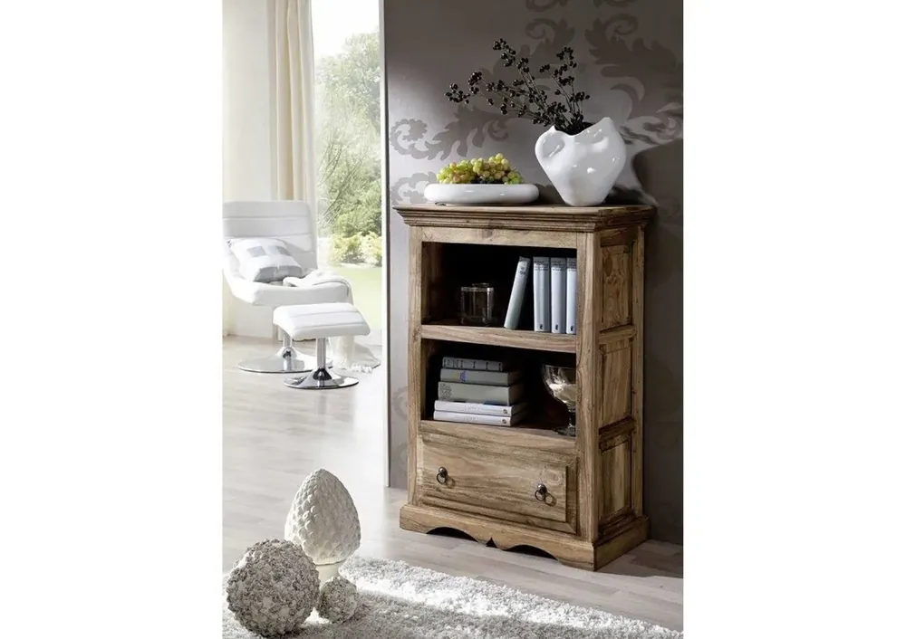 Regal Sheesham 70x35x100 grau geölt LEEDS #40 Highlight