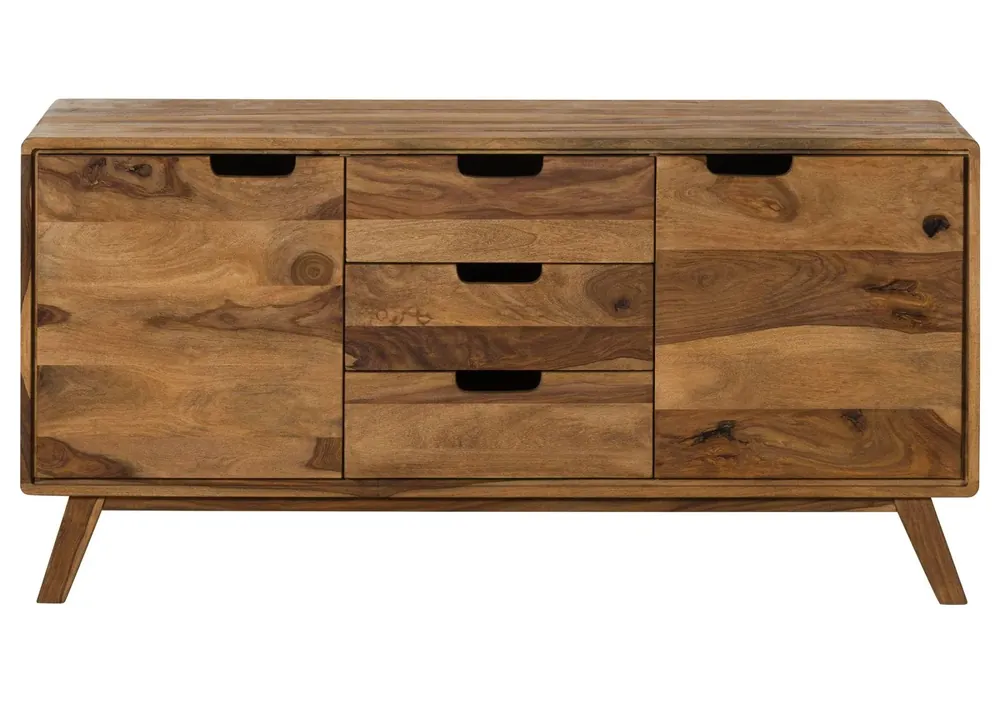 Sideboard Sheesham 134x40x65 natur sandgestrahlt lackiert MALMÖ 2 #207 Neu