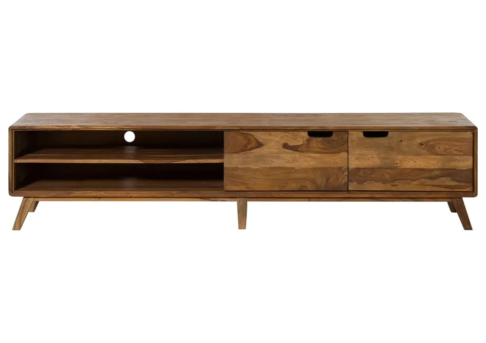 Knallerangebot TV-Board Sheesham 220x40x48 natur sandgestrahlt lackiert MALMÖ 2 #225