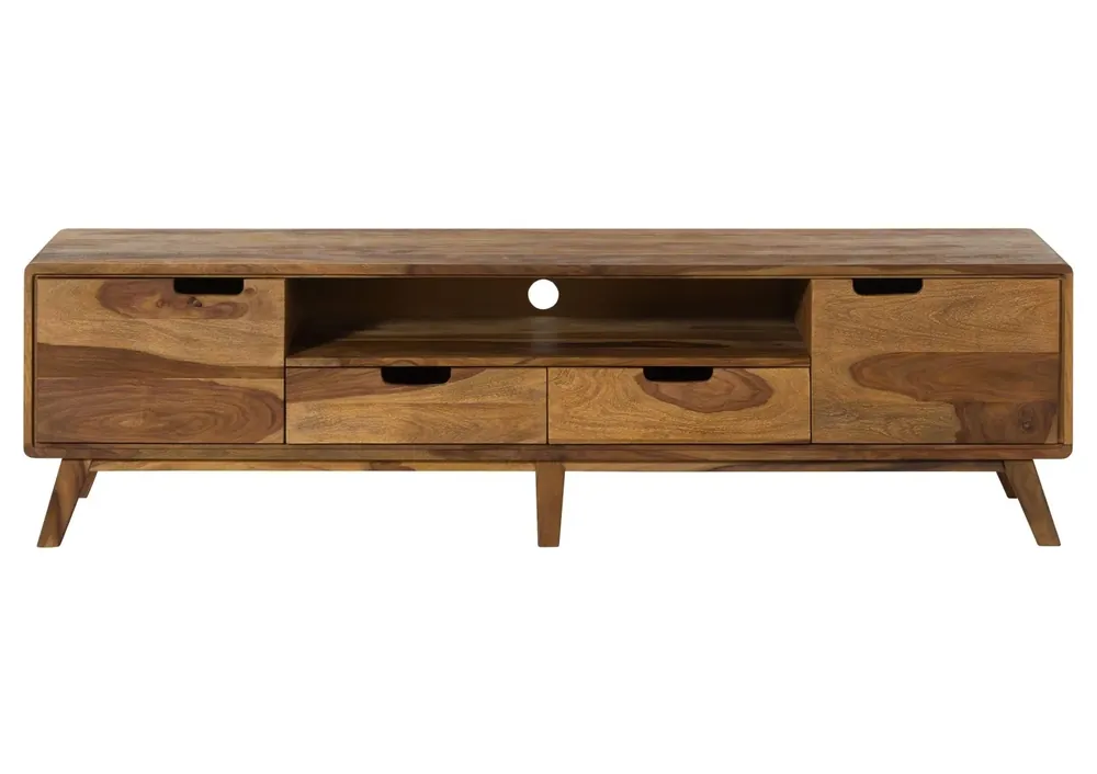 Preiswert TV-Board Sheesham 180x40x48 natur sandgestrahlt lackiert MALMÖ 2 #221