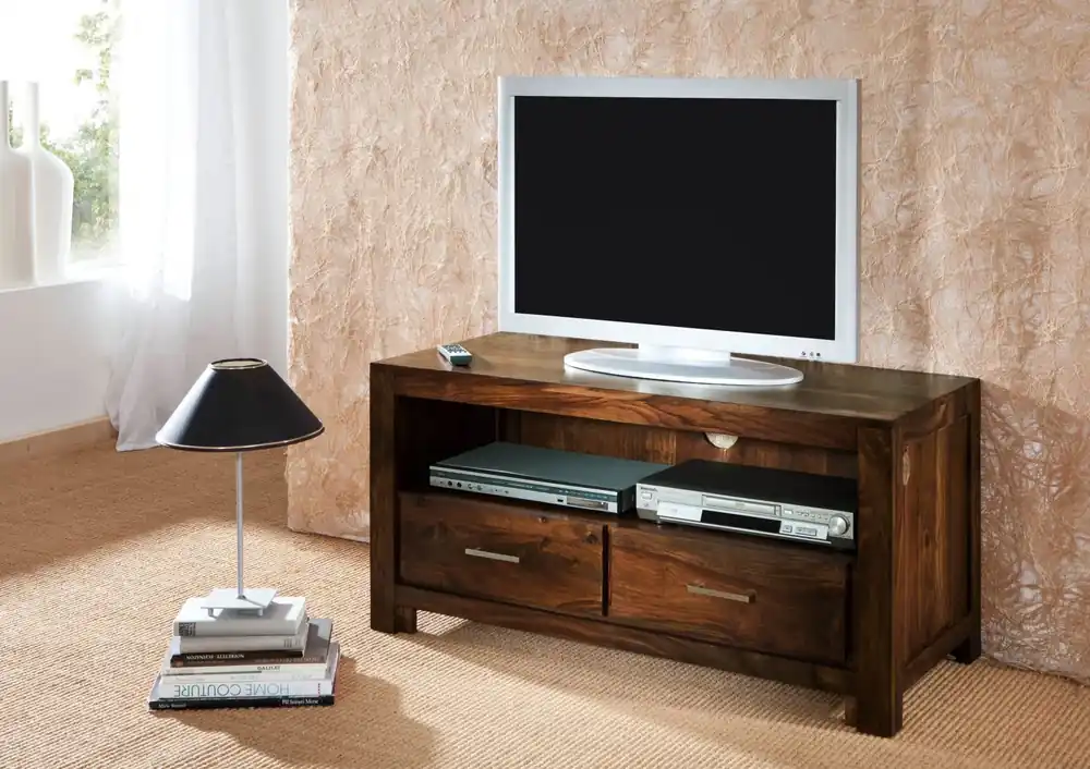 TV-Board Sheesham 110x50x55 braun lackiert METRO LIFE #102 Rabatt