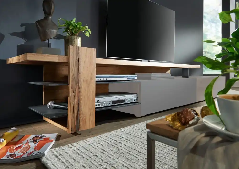 Highlight TV-Regal Wild-/Zerreiche 160x50x53 natur geölt FRANKFURT #110