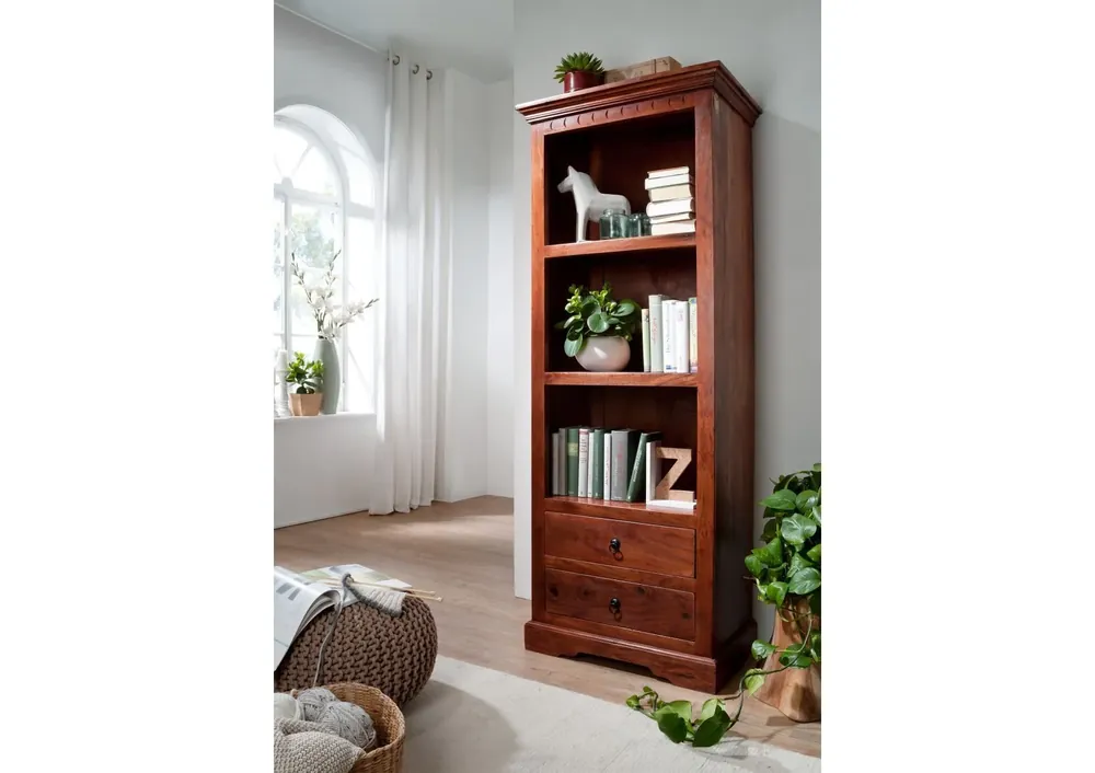 Markenware Regal Akazie 68x44x178 nougat lackiert OXFORD #1009