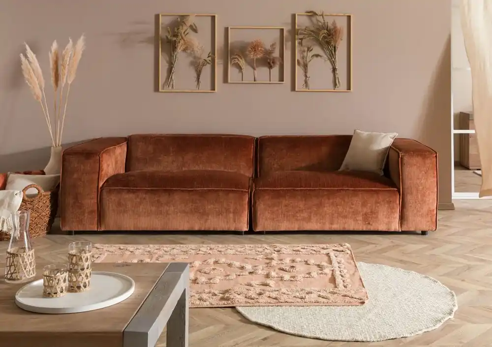 Sofa 3-Sitzer 286x103x69 Cord kupfer VALENCIA Neuheit