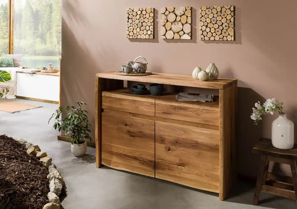 Solange Der Vorrat Reicht Sideboard Wildeiche 131x45x96 natur geölt PURE OAK #103