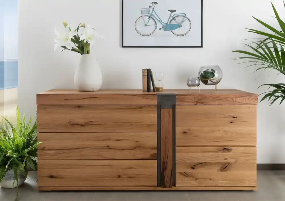 Markenware Sideboard Wildeiche / Zerreiche 160x45x75 natur geölt NEW AMSTERDAM #10