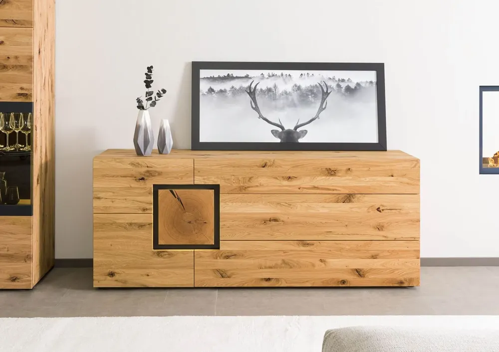 Sideboard Wildeiche 160x43,5x80 natur geölt/lackiert KITZBÜHEL #128 Wochenendangebot