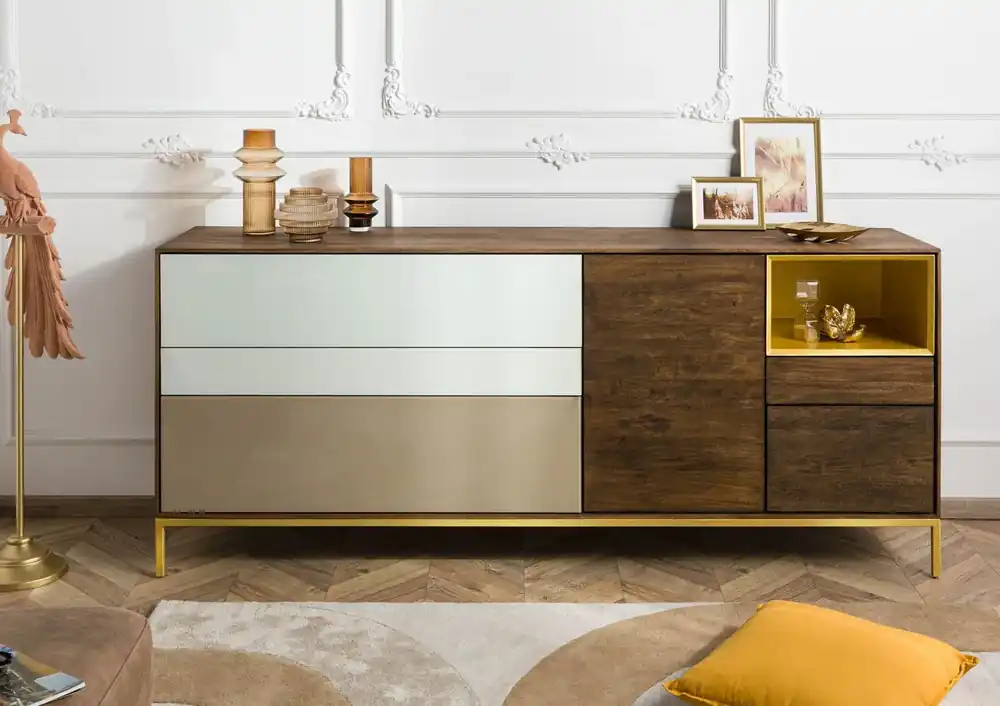 Bestpreis Sideboard Mango 200x45x85 braun geölt CHICAGO #105