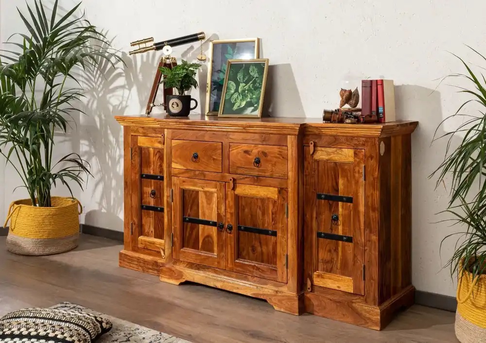 Angebot Sideboard Akazie 160x45x85 honig lackiert OXFORD #0902