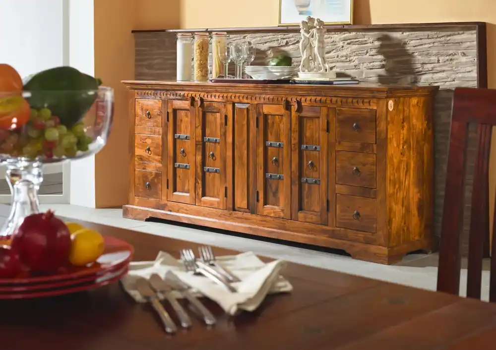 Preiswert Sideboard Akazie 212x50x93 honig lackiert OXFORD #0414