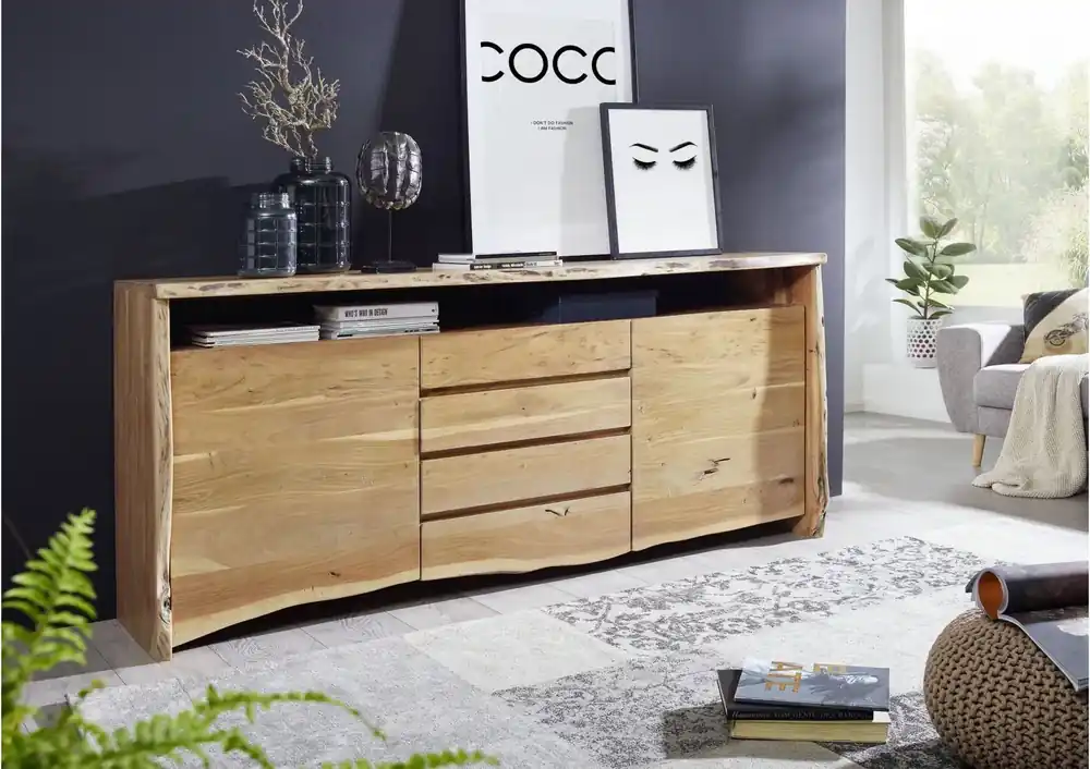 Sideboard Akazie210x45x96 natur lackiert PURE ACACIA #701 Super-Preis