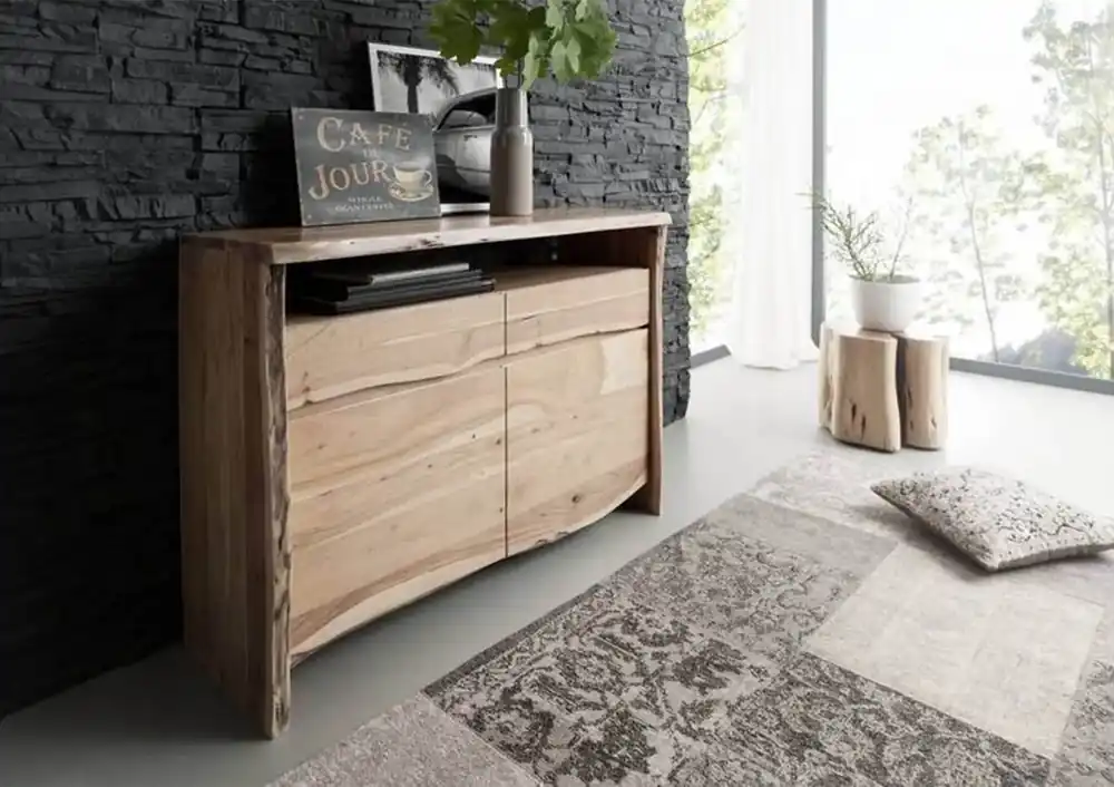 Sideboard Akazie 131x45x96 natur lackiert PURE ACACIA #103 Preiswert