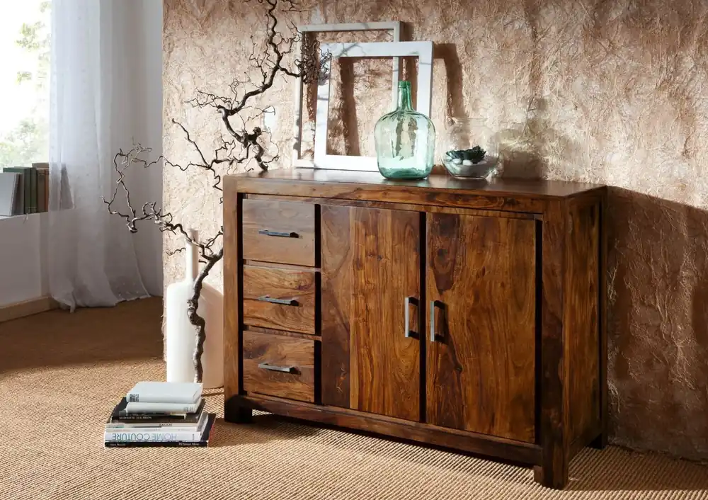 Echt Sideboard Sheesham 118x45x85 life honey lackiert METRO LIFE #122