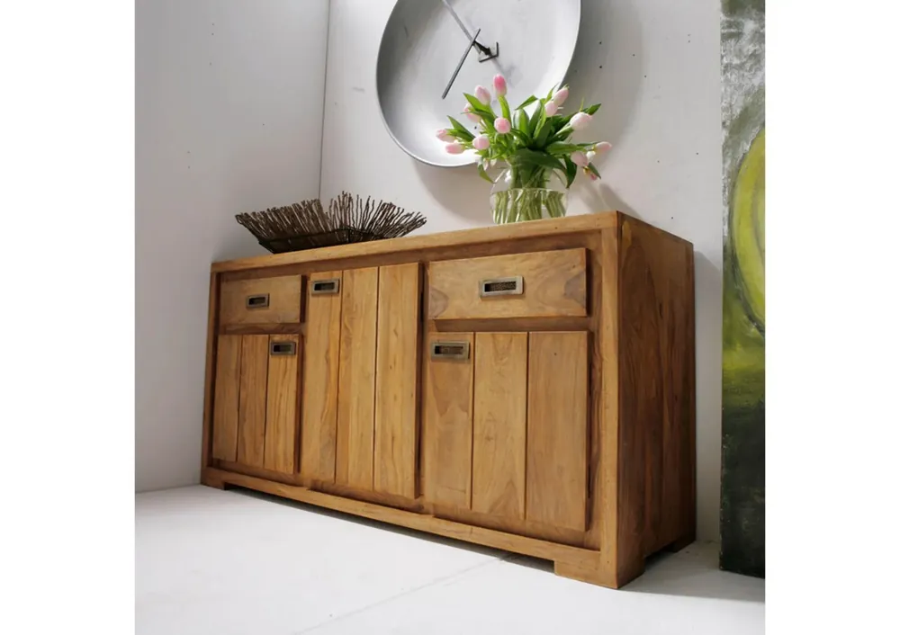 Super-Preis Sideboard Sheesham 148x47x75 braun geölt NATURE BROWN #857