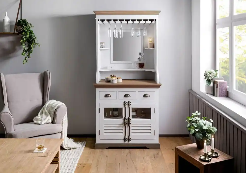 Bar Mango 98x51x190 weiß lackiert TOULOUSE #105 Nur Für Kurze Zeit