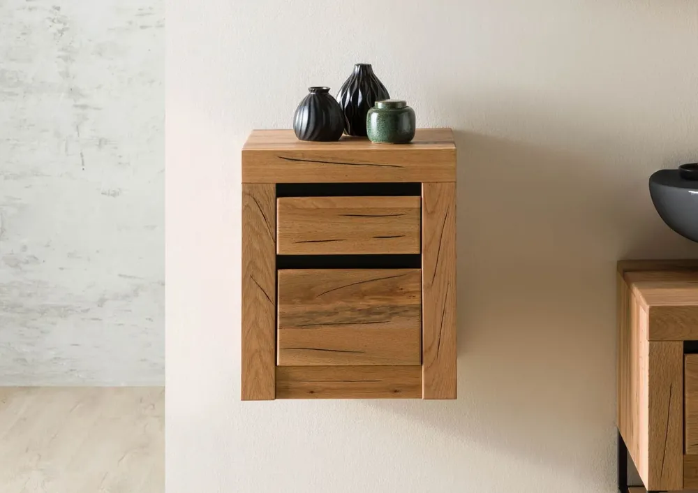 Top-Seller Badschrank Wildeiche / Zerreiche 44x35x52 natur geölt MONTREUX #56