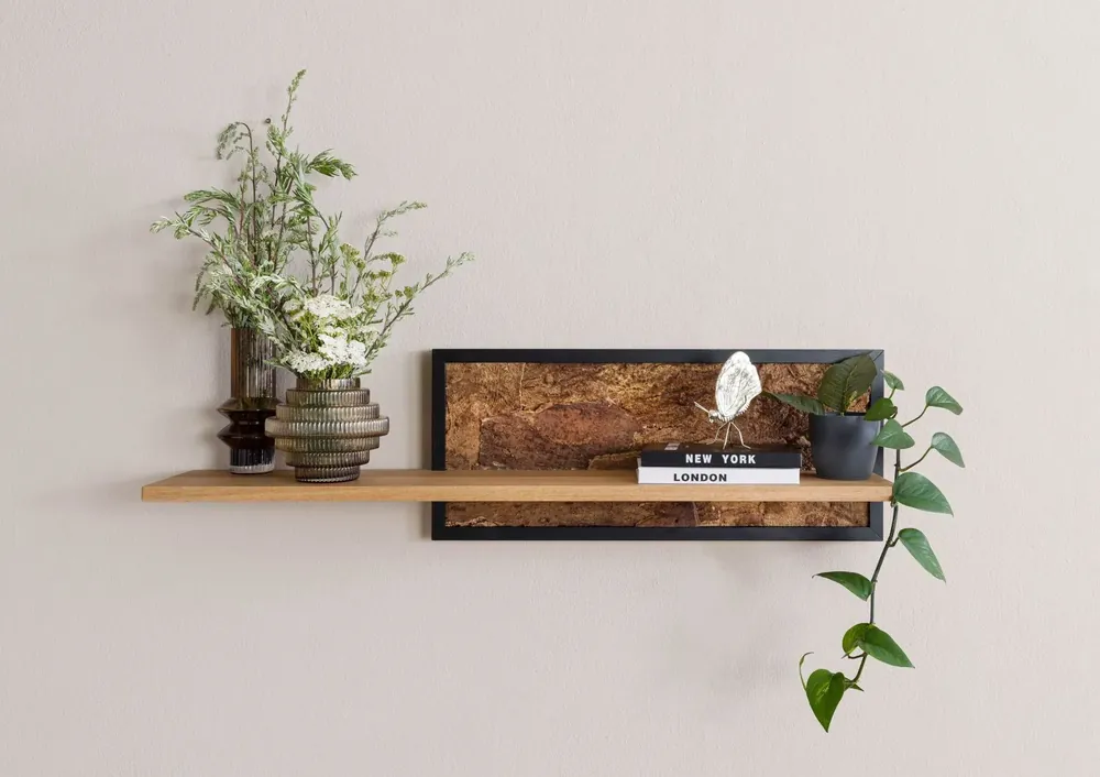 Wandregal Wildeiche 113x23x28 natur geölt LINDAU #05 Direktkauf