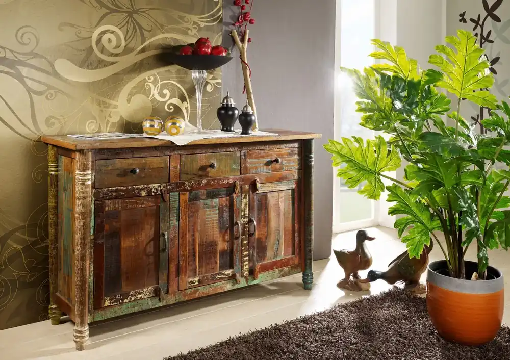 Nur Heute Sideboard Altholz 140x42x88 mehrfarbig lackiert FABLE #04