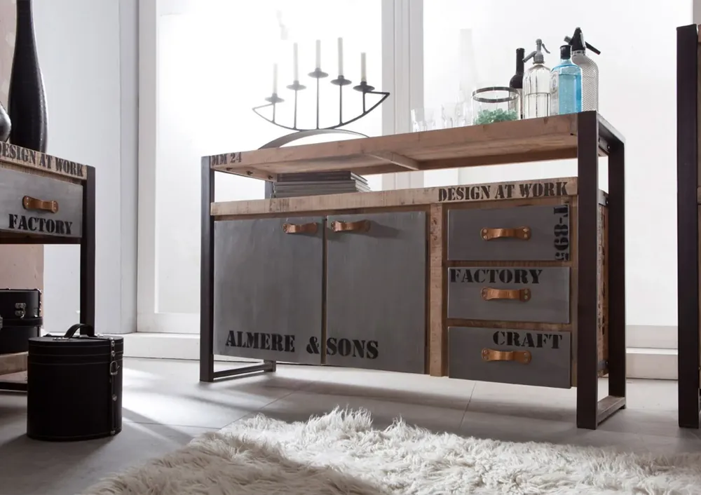 Highlight Sideboard Mango 145x40x85 natur bedruckt FACTORY #143