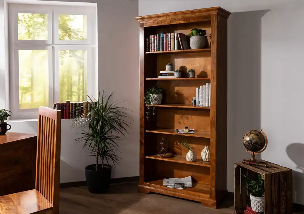 Regal Akazie 97x35x200 honig lackiert OXFORD #0421 Aktuell