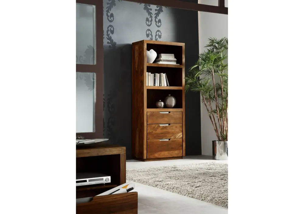 Top-Angebot Regal Sheesham 78x40x195 walnuss lackiert DUKE #115